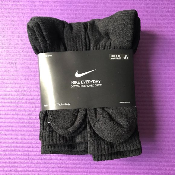 6 Pack Men Nike Everyday Cotton Cushion Crew Socks - Picture 2 of 7